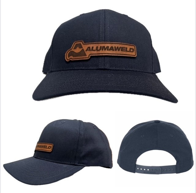 Dark Blue Leather Patch Hat