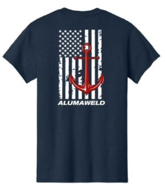 Blue Alumaweld Flag & Anchor T-Shirt