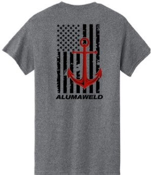 Gray Alumaweld Flag & Anchor T-Shirt