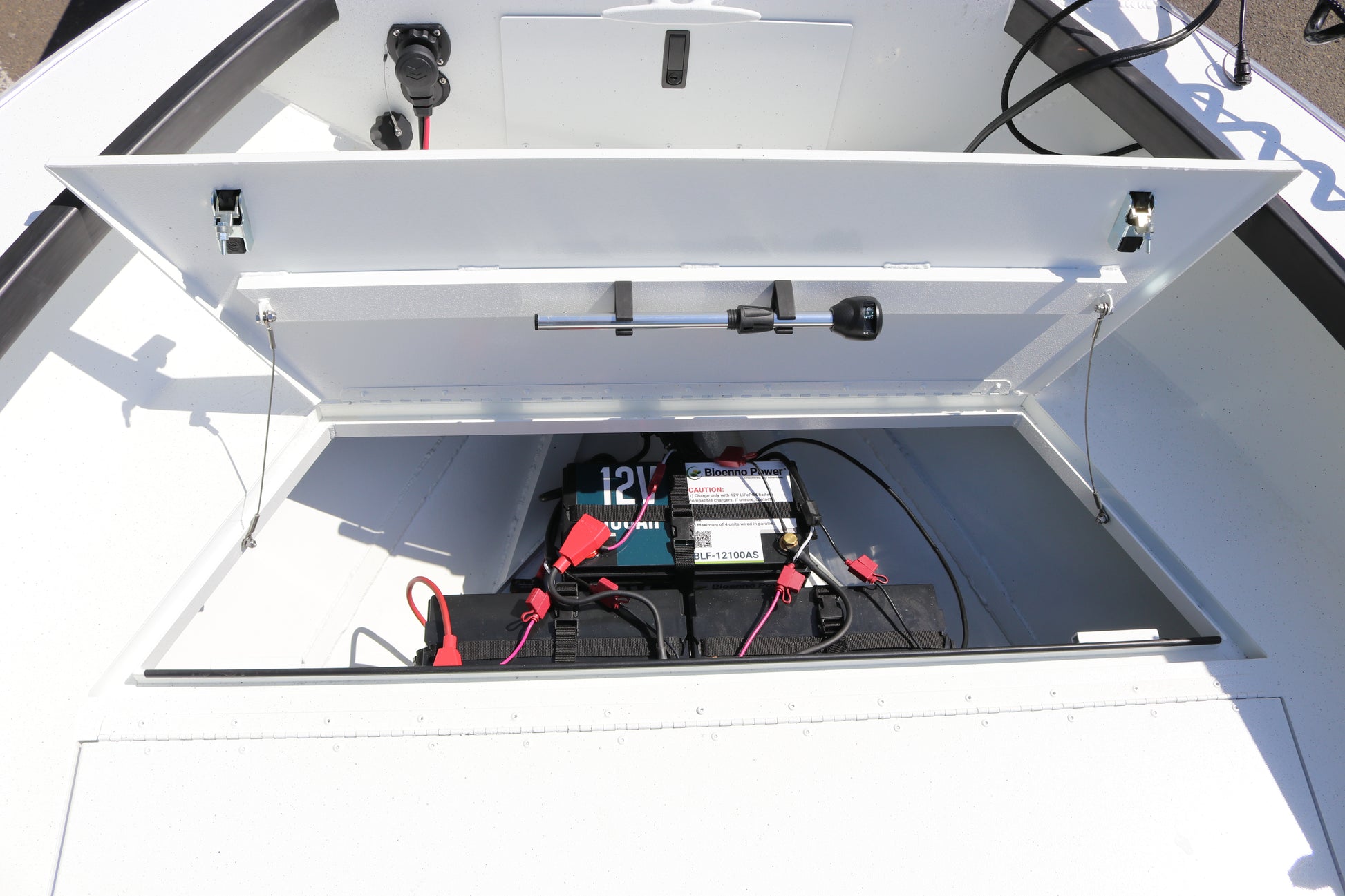 An Alumaweld Columbia 23' boat in motion on a body of water.