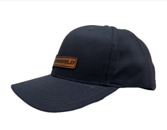 Dark Blue Leather Patch Hat